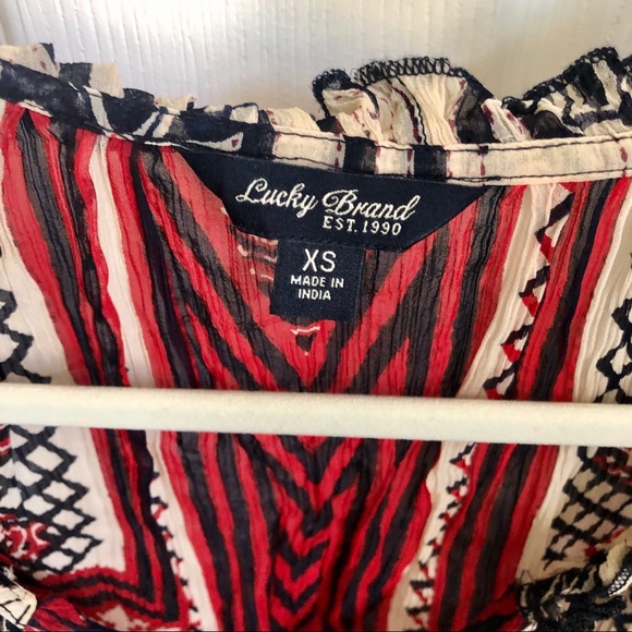 Lucky Brand xs red, white,blue long sleeve top - Picture 5 of 11